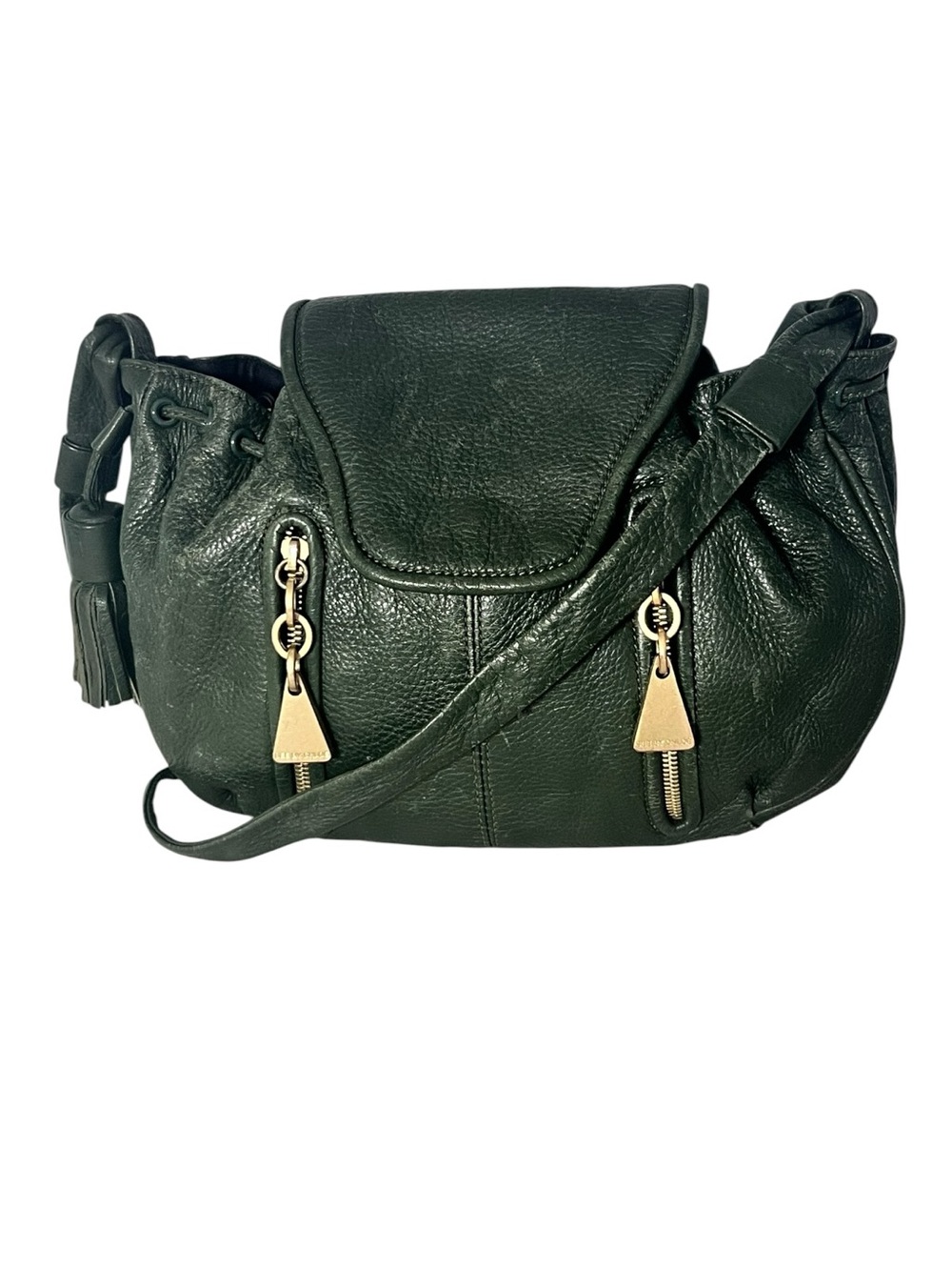 See by Chloé Cherry Crossbody Bag in black pebbled leather.